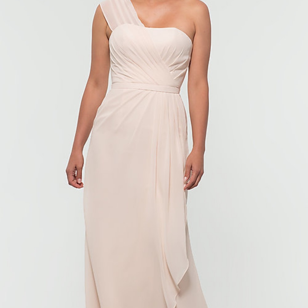KLEINFELD ONE-SHOULDER CHIFFON BRIDESMAID DRESS